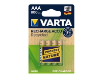 Varta Recharge Accu Recycled 56813 - Batteri 4 x AAA - NiMH - (uppladdningsbara) - 800 mAh