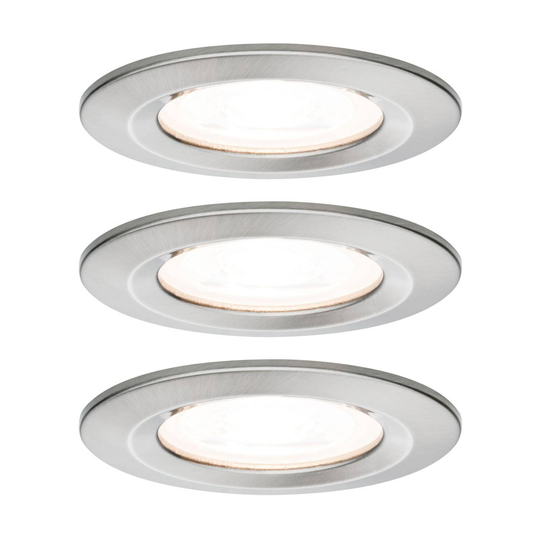Paulmann 3-pack spot Nova rund, IP44, dimbar, järn