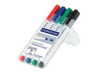 Marker Staedtler Lumocolor 341 WP4 compact ass. farver 1-2 mm (etui á 4 stk.)