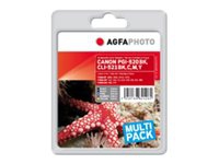 AgfaPhoto - 5-pack - svart, gul, cyan, magenta - kompatibel - bläckpatron (alternativ för: Canon CLI-521M, Canon PGI-520BK, Canon CLI-521Y, Canon CLI-521BK, Canon CLI-521C) - för Canon PIXMA iP4700, MP540, MP550, MP560, MP620, MP630, MP640, MP980, MP990, MX860, MX870
