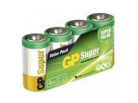 GP Batteries Super Alkaline 14A/LR14, Engångsbatteri, LR14, Alkalisk, 1,5 V, 4 styck, Multifärg