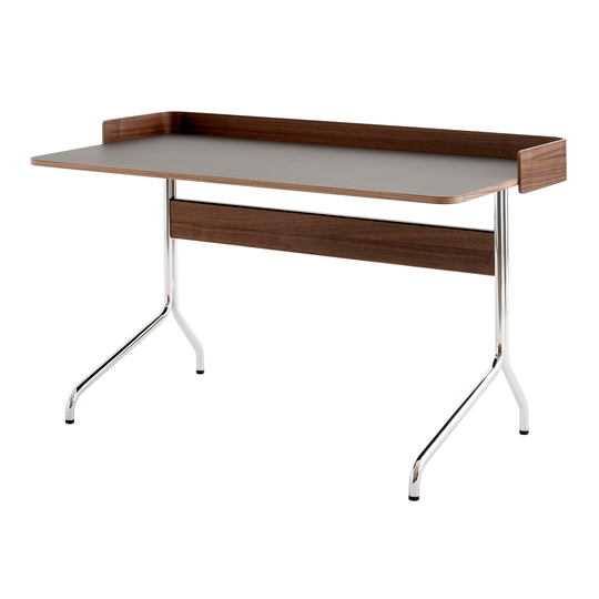 Pavilion Desk AV17 Iron Linoleum / Walnut / Chrome Base