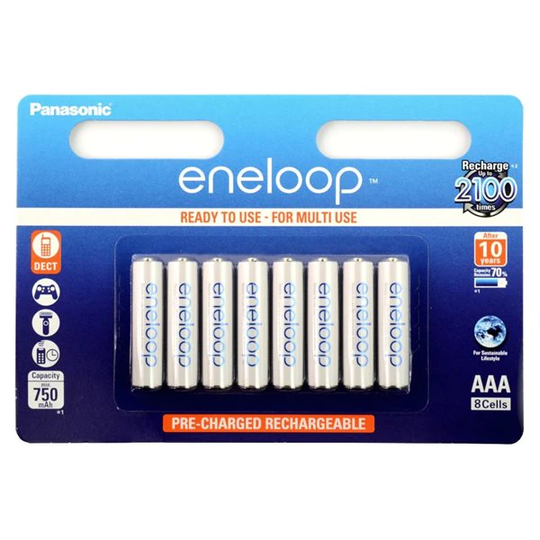 Panasonic Eneloop BK-4MCCE Laddningsbara AAA-Batteri 8-pack
