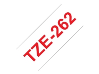 Brother TZe-262 - Rött på vitt - Rulle 3,6 cm x 8 m) 1 kassett(er) bandlaminat - för P-Touch PT-3600, 550, 9200, 9400, 9500, 9600, 9700, 9800, D800, P900, P950