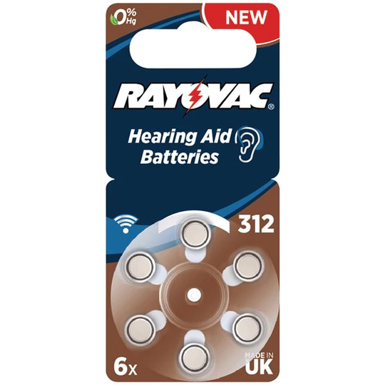 Rayovac Hörapparat Batteri 312 (PR41) - 6 Pack