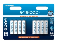 Panasonic Eneloop HR-3UTGB - Batteri 8 x AA-typ - NiMH - (uppladdningsbara) - 1900 mAh