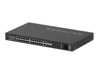 NETGEAR AV Line M4250-26G4F-PoE+ - Switch - L3 - Administrerad - 24 x 10/100/1000 (PoE+) + 2 x 10/100/1000 + 4 x 1000Base-X SFP - sida till sida luftflöde - rackmonterbar - PoE+ (300 W)