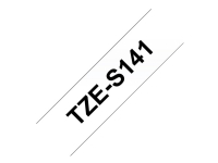 Brother TZe-S141 - Extrastark häftning - svart på klar - Rulle (1,8 cm x 8 m) 1 kassett(er) bandlaminat - för Brother PT-D600 P-Touch PT-D410, D450, D460, D610, D800, E550, P900, P950