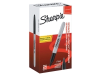 Marker Sharpie® fine sort boks med 20+4 stk.