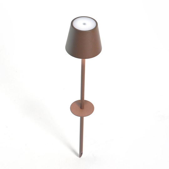 LED-markspettslampa Poldina med batteri, corten