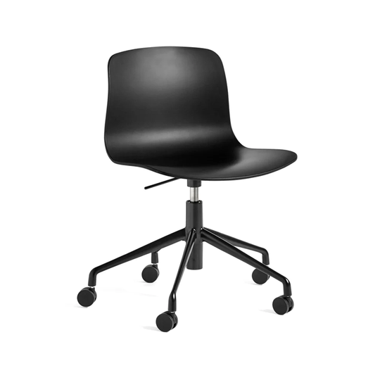 HAY About a Chair 50 kontorsstol black, svart stativ med hjul