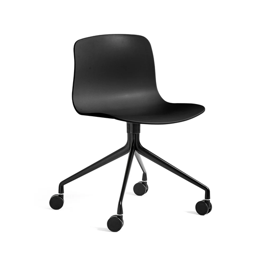 HAY About a Chair 14 kontorsstol black, svart stativ med hjul