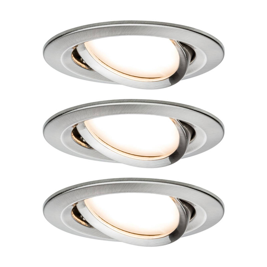 Paulmann 3-pack spot Nova Coin rund svängbar, järn