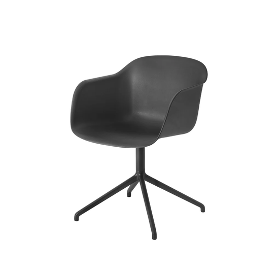 Muuto Fiber kontorsstol black, svart stativ