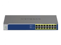 NETGEAR GS516PP - Switch - ohanterad - 16 x 10/100/1000 (PoE+) - skrivbordsmodell, rackmonterbar - PoE+ (260 W)