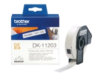 Brother DK-11203 - Svart på vitt - 17 x 87 mm 300 etikett (er) (1 rulle/rullar x 300) etiketter för filmappar - för Brother QL-1050, 1060, 500, 550, 560, 570, 580, 600, 650, 700, 710, 720, 820