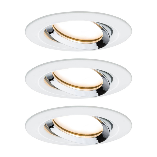 Paulmann Nova Plus 3-pack LED-spot rund vitt krom