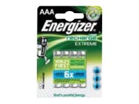 Genopladelige batterier Energizer NIMH AAA, pakke a 4 stk.
