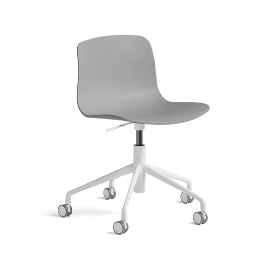 HAY About a Chair 50 kontorsstol grey, vitt stativ med hjul