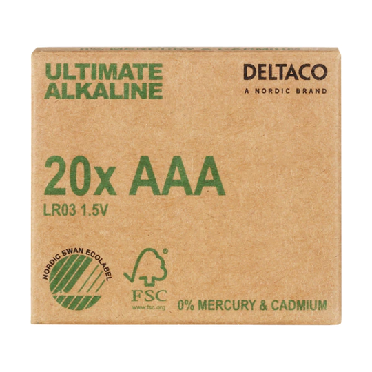 Deltaco AAA-batterier (LR03) - 20-pack