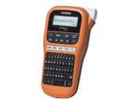 Brother P-Touch PT-E110VP - Etikettskrivare - svartvit - termisk överföring - Rulle (1,2 cm) - 180 dpi - upp till 20 mm/sek - cutter - tvåradig utskrift - svart, orange