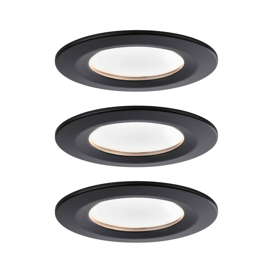 Paulmann Nova Coin 3 x rund 3-stegsdimmer svart