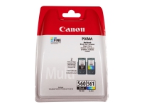 Canon PG-560 / CL-561 Multipack - 2-pack - svart, färg (cyan, magenta, gul) - original - bläckpatron - för PIXMA TS5350, TS5350a, TS5351, TS5351a, TS5352, TS5352a, TS5353, TS5353a, TS7450, TS7451