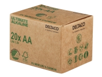 DELTACO Ultimate - Batteri - Svanen miljömärkning 20 x AA / LR6 - alkaliskt