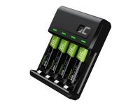 Green Cell VitalCharger - Batteriladdare - 4 x batterier laddas - 0.5 Watt - svart - med 8 x AAA NiMH 800 mAh rechargeable batteries
