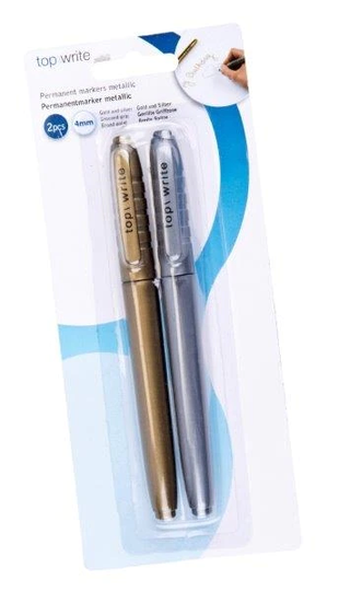 Metallic pennor - Guld / Silver 2Pack