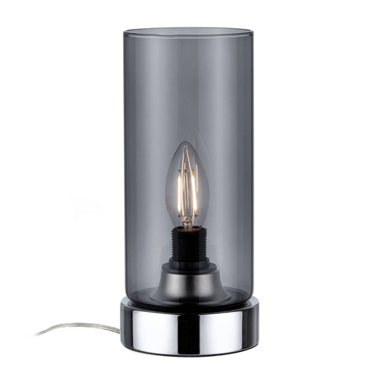 Paulmann bordslampa pinja krom/rökgrå