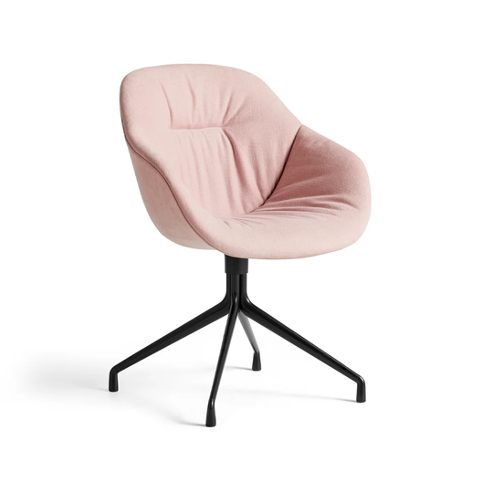 HAY About a Chair 121 Soft kontorsstol tyg linara 415 abelia, svart snurrstativ
