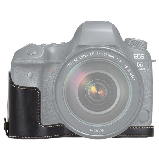 Underdelsskydd i PU läder till Canon EOS 6D / 6D Mark II Svart