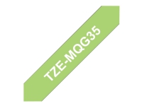 Brother TZe-MQG35 - Standardlim - vitt på limegrön - Rulle (1,2 cm x 5 m) 1 kassett(er) bandlaminat - för Brother PT-D210, D600, H110 P-Touch PT-1880, D200, D450, E110, E550, E800, H110, P900