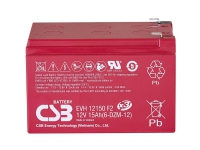 CSB Battery EVH 12150 EVH12150X3 Blybatteri 12 V 15 Ah Blyfleece (B x H x T) 151 x 102 x 98 mm Fladstik 6,35 mm Cyklusstabilt, Vedligeholdelsesfri, Lav