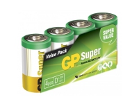 GP Batteries Super Alkaline D, Single-use battery, D, Alkalisk, 1,5 V, 4 styck, Multifärg