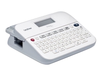 Brother P-Touch PT-D400 - Etikettskrivare - svartvit - termisk överföring - Rulle (1,8 cm) - upp till 20 mm/sek - cutter - vit