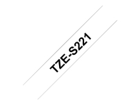 Brother TZe-S221 - sort på hvid 9mm x 8m ekstra stærkt klæbemiddel