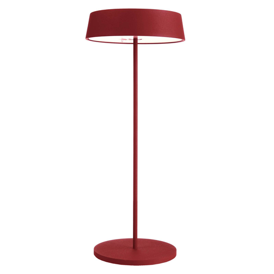 LED-bordslampa Miram med batteri, dimbar, rubinröd