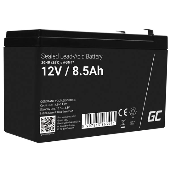 Green Cell Batteri AGM VRLA 12V 8.5Ah