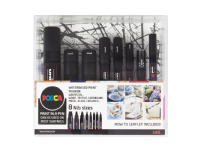 Marker Uni Posca Corner Black Set - med 8 ass. størrelser