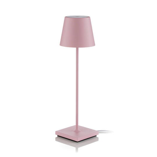 LED-bordslampa Poldina, batteri, portabel, rosa