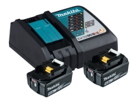 Makita DC18RC - Batteriladdare + batteri 2 x - Li-Ion - 5 Ah - 90 Wh - 1 x batterier laddas