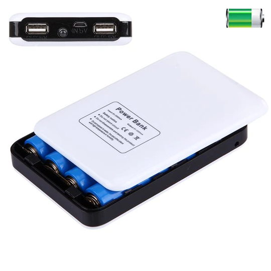 DIY 4x 18650 Batteri Portabel Power Bank - Dubbla usb laddportar