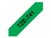 Brother TZe-741 - sort på grøn 18mm x 8m