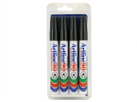 Marker Artline 90 sort 4-Blister