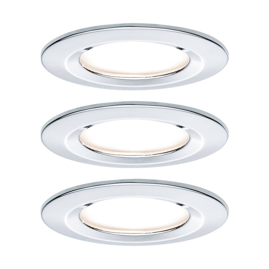Paulmann 3-pack spot Nova Coin rund dimbar, krom