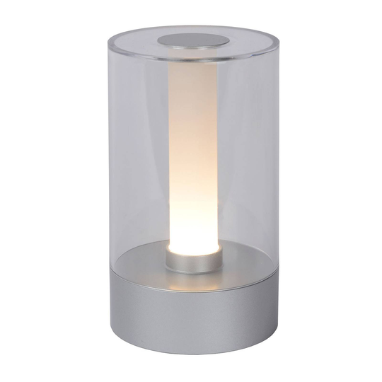 Bordslampa Tribun med batteri och dimmer krom matt
