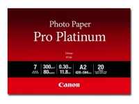 Canon Photo Paper Pro Platinum PT-101 - Slät blank - 300 mikron - A2 (420 x 594 mm) - 300 g/m² - 20 ark fotopapper