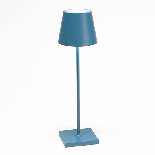 LED-bordslampa Poldina, batteri, portabel, blå